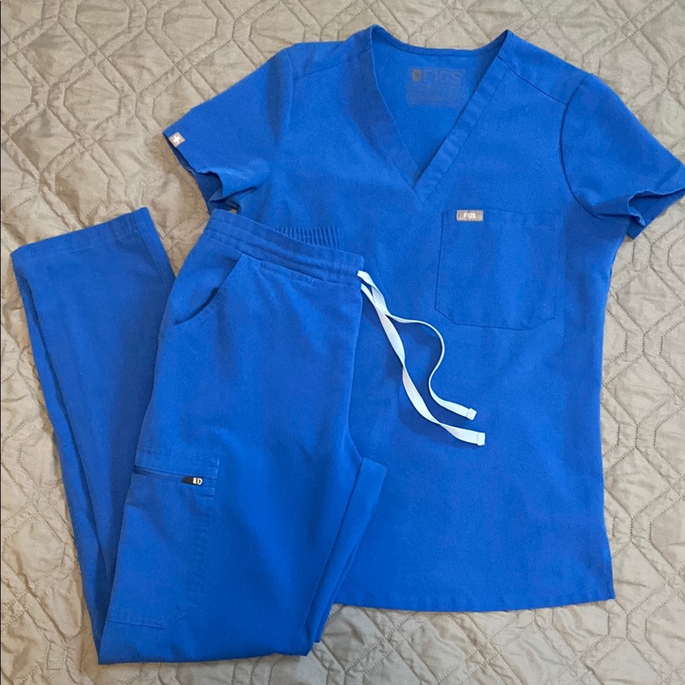 Figs Royal Blue Scrub Set